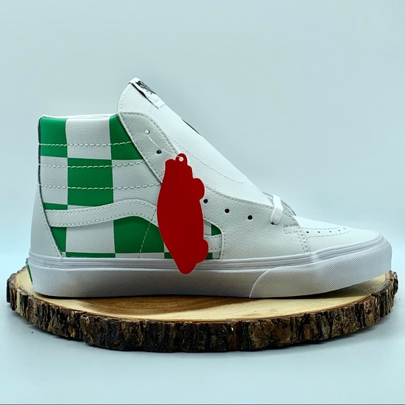 VANS UNISEX Sk8 Hi Leather Check  Men 8 Women 9.5 - Picture 6 of 8